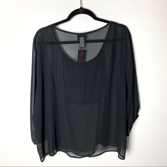 NEW NWT Torrid sheer boxy blouse shirt plus size 2 top rocker boho 🖤 - Picture 3 of 3